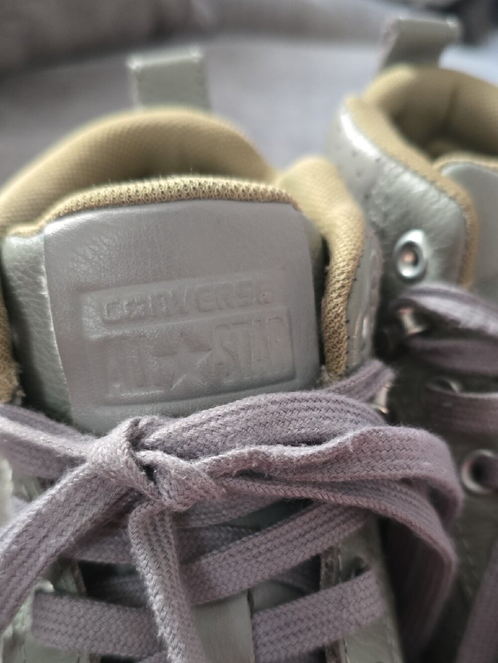 Converse Women’s Low-Top Sneakers in Sage Gray and White - Picture 2 of 6